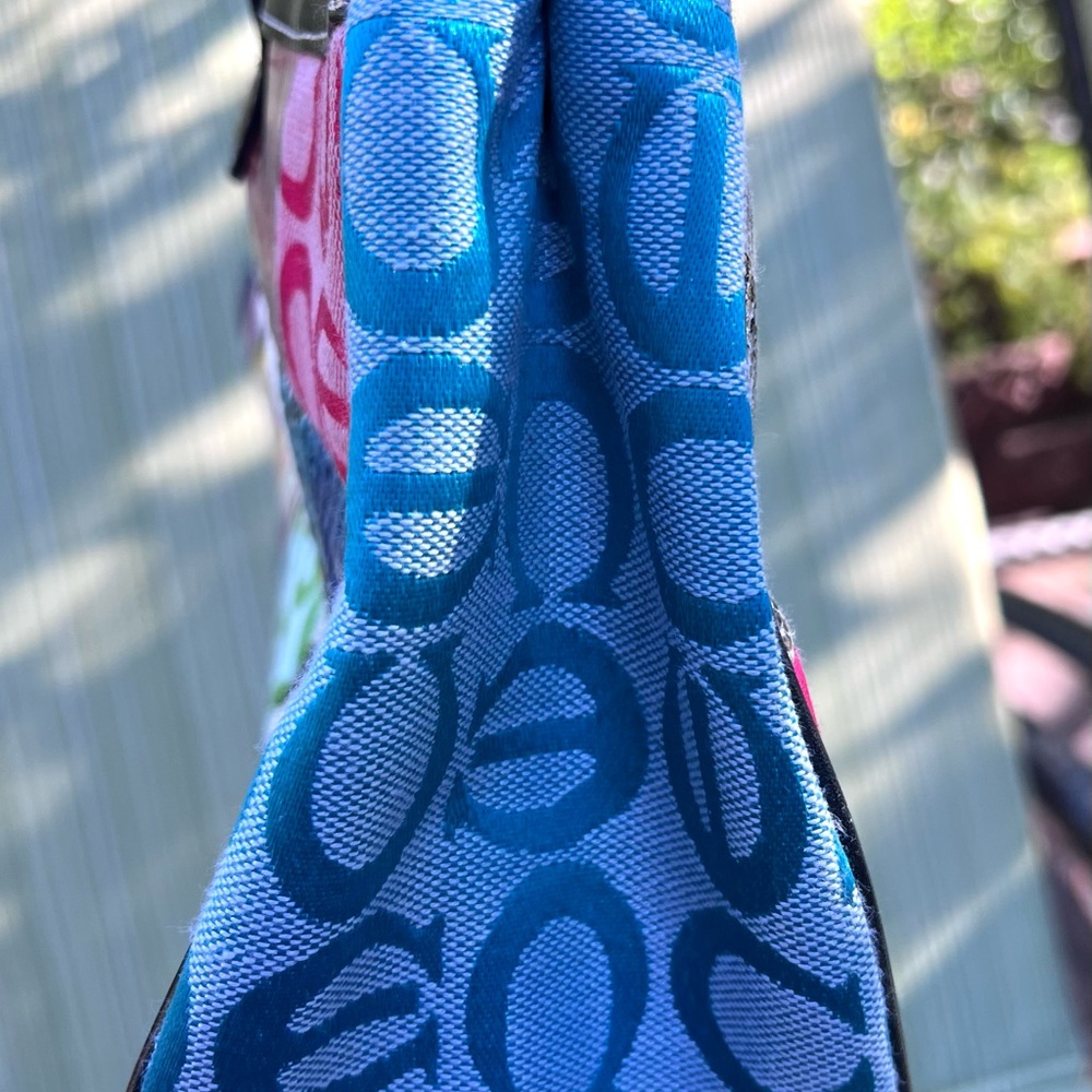 Multicolor Patchwork Shoulder Bag with Silver Har… - image 11